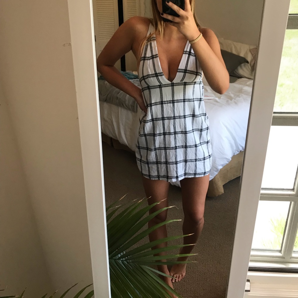 Plunging Neck Line Urban Outfitters Dress
